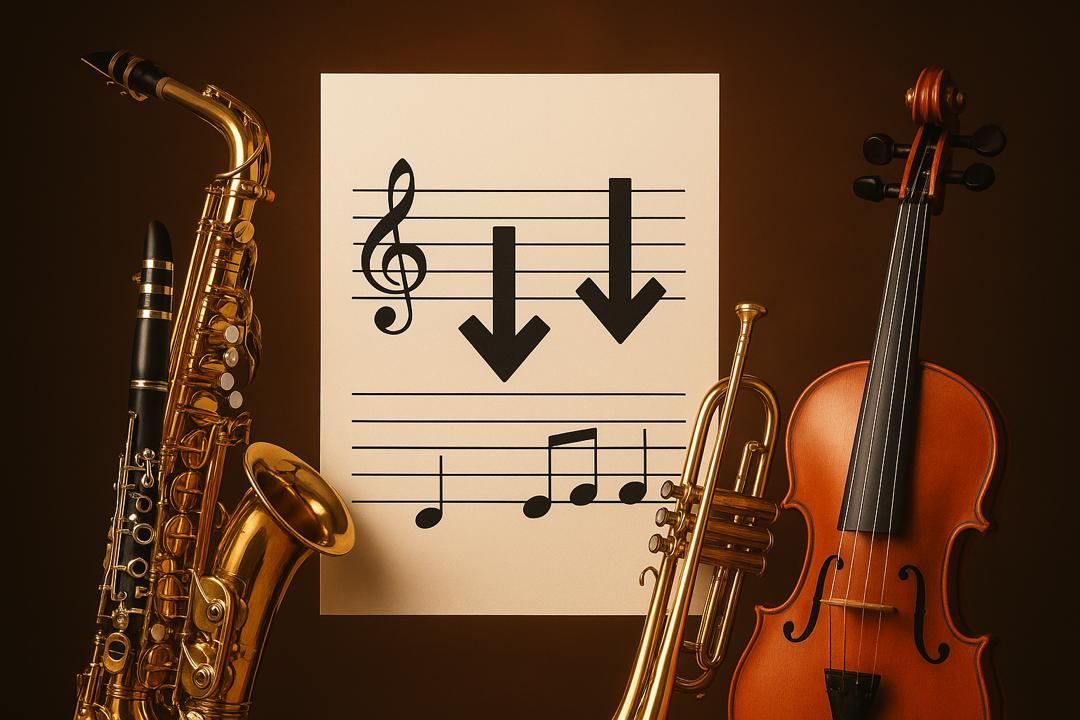 ترنزپوز در ساز بادی و زهی